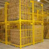 Foldable Steel Wire Mesh Storage Container for Industrial Warehouse