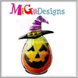 Pumpkin Halloween OEM Metal and Glass Candle Holder