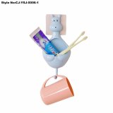 Plastic Cartoon Toothbrush Towel Hook Holder Rack with Strong Suction Cup
