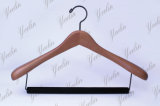 Vintage Style Wood Coat Hanger for Garment with Bar and Customized Logo (YLWD84660H-NTL4)