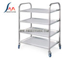 Stainless Steel 4-Layers Dining Cart (Round tube or Square tube) , Many Sizes