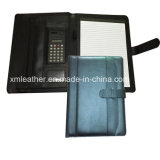 Personal Black A4 Leather Business Padfolio with Calculator