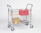 Chrome Metal Office Basket Cart Rack for Sundries Storage (TR904590A2CW)