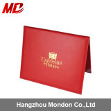 Red PU Diploma Holder with Four PVC Corners-Tent Style