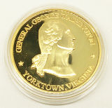 Rich Plating Precious Metal Souvenir Proof Coin with Capsule