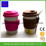 Free Sample Custom Avaliable Wheat Fiber Tea Cups with Silicone Lid and Silicone Sleeves