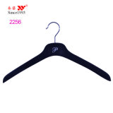 Retail Custom No Slip 15 Inches Black Flocked Velvet Hangers