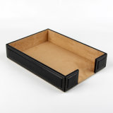 A4 Luxury Stitched Leather File Tray Document Tray Holder