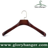 Deluxe Cherry Wood Coat Hangers with Flat Metal Hook for Man