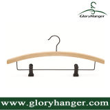 Natural Bamboo Hanger, with Matel Hook/Two Clip