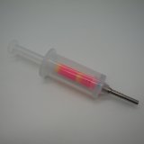New Super Clear Transparency Silicon Syringe Shape Water Smoking Bubble Pipe Holder with Titanium Tip