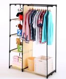 Amjsjw014b Fabric Wardrobe Cloth Garment Rack Shelf Stand