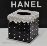 2017 New Fashion Crystal Diamond Tissue Box Rhinestone Diamond Tissue Holder for Car Decoration (TBB-Square 022)
