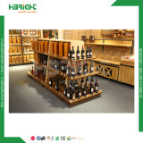 Supermarket Luxurious Wooden Wine Display Shelving Display Racks