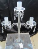 Clear Glass Candle Holder with Three Frosting Posters