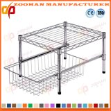 Adjustable Metal Shelf Kitchen Bathroom Wire Basket Cabinet Organizer (Zhw101)
