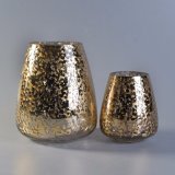 Unique Design Foil Gold Painted Candle Glass Holder