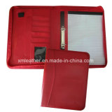 Red Color New Design Leather Portfolio Folder Binder with Notepad