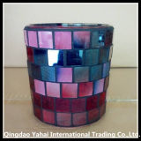 Colored Glass Mosaic Candle Holder