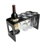 Tabletop Acrylic Wine Display Shelf with Glasses Btr-D2129