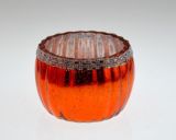 Fashion Orange Color Glass Canlde Holder for Chiristmas