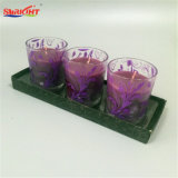 Purple Decal Lavender Flavour Glass Jar Candles in 3 Pack
