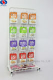 Store Movable Metal Grid Bagged Leisure Food Display Stand Snacks Hooks Display Rack