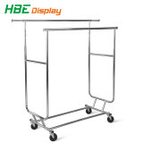 Double Sided Adjustable Collapsible Chromed Garment Rack