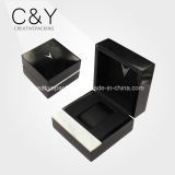 Single Black Wood Watch Box with Marble Stone