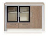 3 Doors Aluminium Alloy Frame Sideboard Cabinet Cupboard Bookshelf