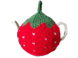 Hand Knit Tea Cozy Cosy with Crocheted Flowers
