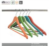 Custom Colorful Shirt Top Wood Hanger for Wholesale, Wooden Clothes Hanger