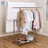 Multi-Functional Double Pole Clothes and Quilt Hanger Stand