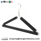 Custom Black Non Slip Wooden Travel Folding Clothes Hanger