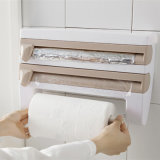 3 in 1kitchen Roll Holder Cling Film Towel Foil Dispenser Wall Mounted