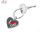 Customize I Love Cat Pattern Zinc Alloy Keychain