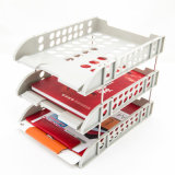 Desktop Stationery Triple Layers Plastic File Tray 3 Colors