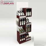 Pop Wooden Cool Black and Clean White Wine or Beverage Bottles Display Rack