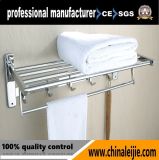 Bathroom and Shower Clothes Wall Mounted Stainless Steel Towel Rack Holder with Shelf (LJ501D)