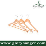 Wholesale Household Hotel Suit with Round Bar Real Wood Hangers