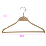 Wooden Looking Plastic Thin Shoulder Zra Hanger for Shirts Display