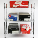 DIY 3 Shelf Home Furniture Chrome Metal Wire Shoe Storage Rack Organizers with 4 Leveling Foot