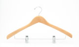 Women Wooden Clothes Hanger with Metal Clips (YW200-7714S)