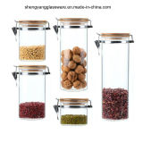 High Borosilicate Glass Food Storage Jar with Bamboo Lid