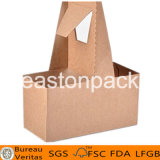 Disposable Take Away Portable 2-Cup Kraft Paper Coffee Cup Holder