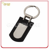 High Quality PU Leather Key Tag Cover Brushed Steel