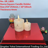 4mm Large Square Red Glass Candle Holder