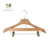 Custom Imitation Wood Grain Plastic Clothes / Pant Hanger