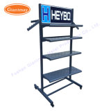 4 Way Slanted Arms Tube Modern Clothing Wrought Iron Standing Clothes Garment Display Rack for T-Shirt