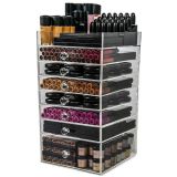 Acrylic Makeup Organizer 4-Drawer Stack with Lid